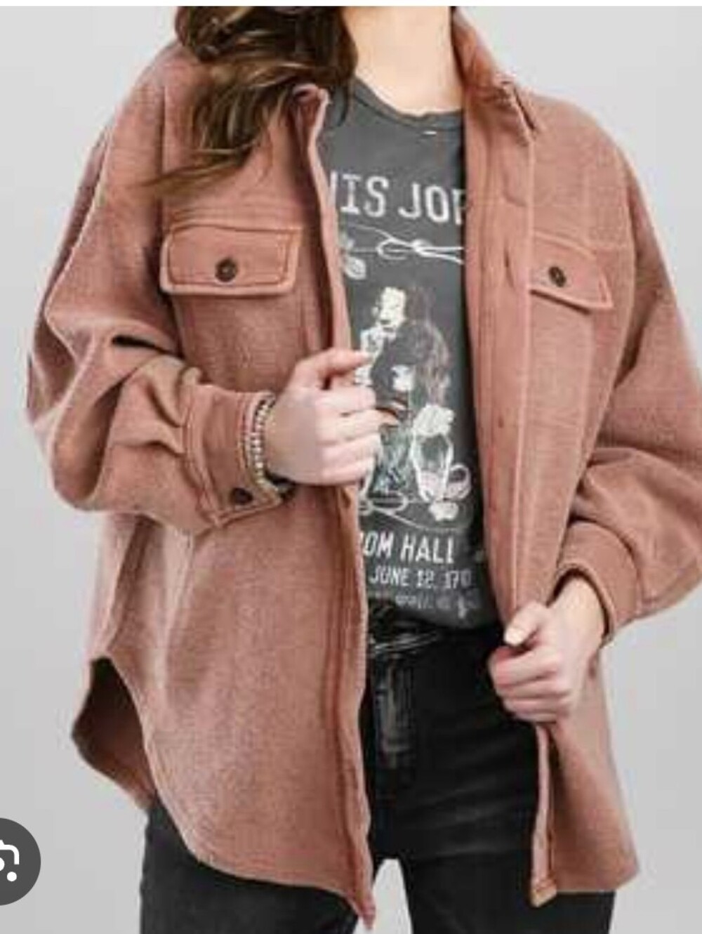 Free People Ruby Jacket Shacket Teddy Coat Y2K 90s Cozy Fall Boho Grungecore XL